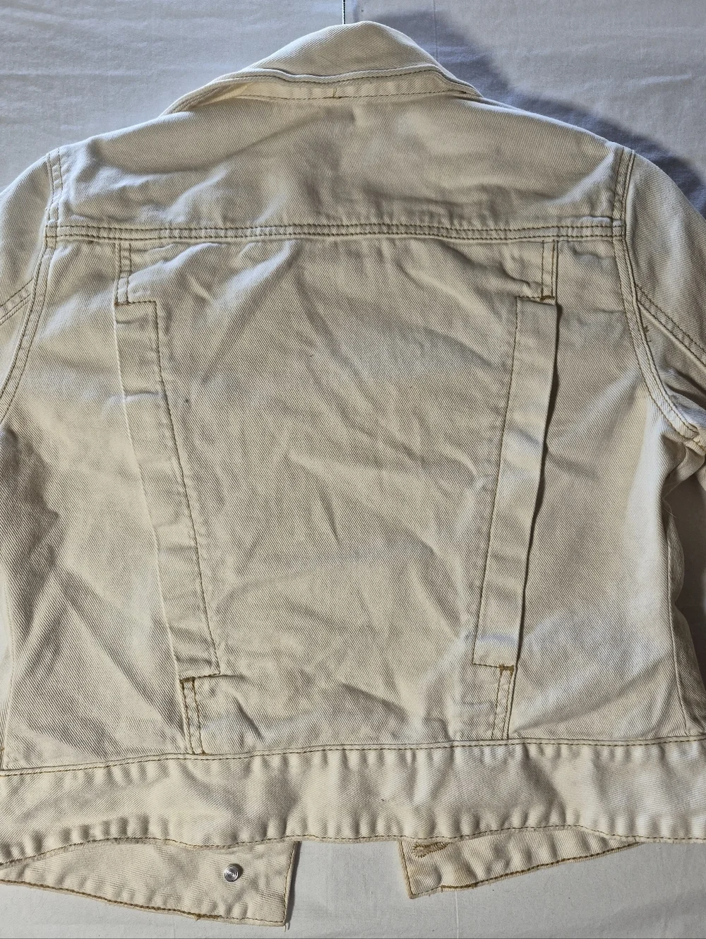 Free People Cream Denim Jacket - Women's Light Neutral Denim S/P - Picture 4 of 6